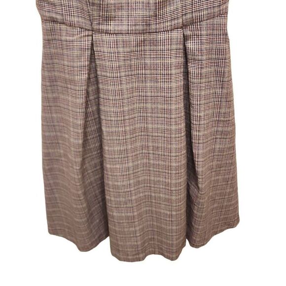 Modcloth Touch of Structure A-Line Maroon Plaid Lined Pleated Sleeveless Dress W - Picture 4 of 11